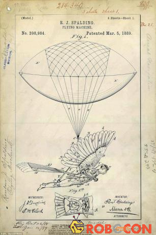 Một bằng sáng chế năm 1889 cho thấy một thiết bị do Reuben Spalding phát minh nhằm cho phép người bay, sử dụng sự hỗ trợ của một khinh khí cầu và đôi cánh giống như chim.