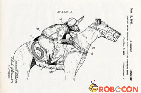 Bằng sáng chế năm 1933 dành cho khỉ cưỡi ngựa đua. Việc sử dụng khỉ làm nài ngựa từng phổ biến một thời gian ngắn ở Mỹ và Australia trong những năm 1930.