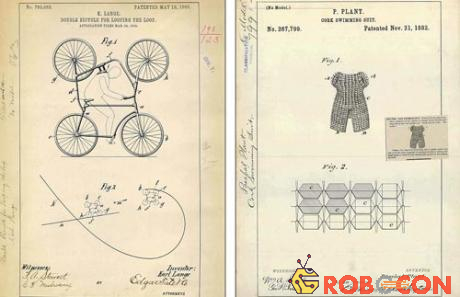 Thiết kế xe đạp kép (trái) và bộ đồ bơi phao bần (phải).