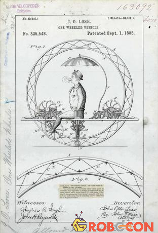 Bằng sáng chế xe đạp một bánh dành cho các quý ông năm 1885.