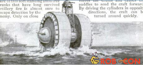 Kế hoạch chế tạo chiếc xe tăng trên biển (Sea Tank) được trình lên Hội đồng Quốc phòng Quốc gia Mỹ năm 1917, với mục đích hỗ trợ hoạt động phòng vệ trên biển. Về cơ bản, Sea Tank có thiết kế hai bánh nước và hai tháp pháo, một tháp pháo ở vị trí trung tâm trục bánh xe.