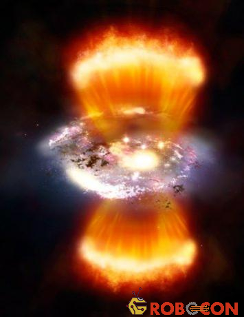 Vật chất rơi vào hố đen siêu lớn tại trung tâm của một thiên hà bị làm nóng, chúng phát ra dòng bức xạ sáng chói