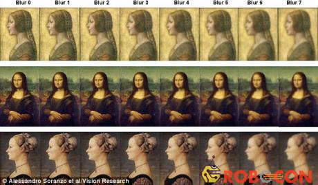 Đội nghiên cứu đã dịch chuyển miệng của nàng Mona Lisa theo nhiều góc độ khác nhau để tạo ra 8 hình ảnh thay đổi của khóe miệng Mona Lisa.