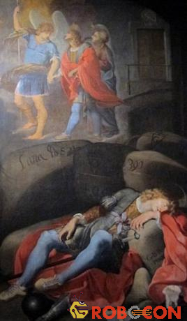 Tổng lãnh Thiên Thần Michael quan sát San Galgano lúc ông nghỉ ngơi trong hang động. Tác phẩm được trưng bày ở Bảo tàng Diocesan.