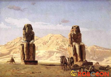 Cặp tượng đá Memnon là một trong những công trình thu hút rất đông khách du lịch tới tham quan.