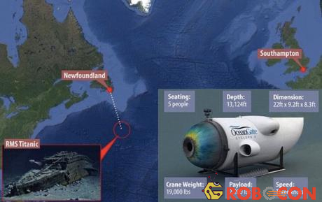Hành trình thăm con tàu đắm huyền thoại, bằng tàu ngầm của công ty Ocean Gate.