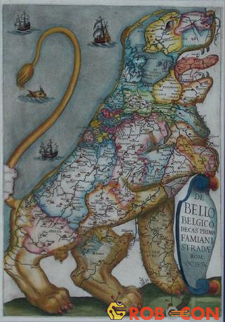 Michael Aitzinger đã miêu tả Hà Lan, Luxembourg, và Bỉ dưới hình dáng 1 con sư tử.