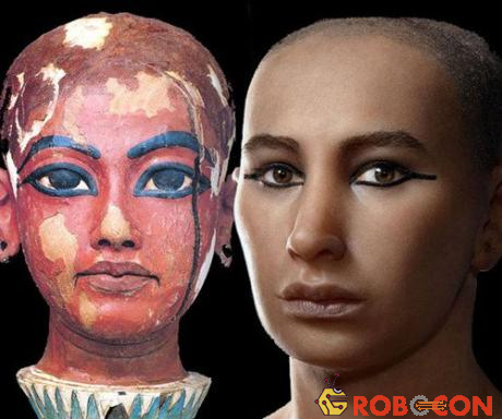 Phác họa chân dung vua Tutankhamun.