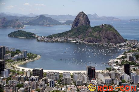 Núi đá Sugarloaf là một biểu tượng của thành phố vùng vịnh Rio de Janeiro xinh đẹp.
