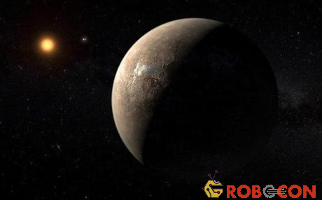 Mô phỏng Proxima b quay quanh ngôi sao Proxima Centauri. 