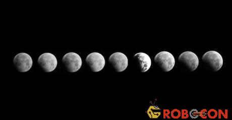 Sự thay đổi của ánh trăng tại Hà Nội khi nguyệt thực một phần xảy ra.