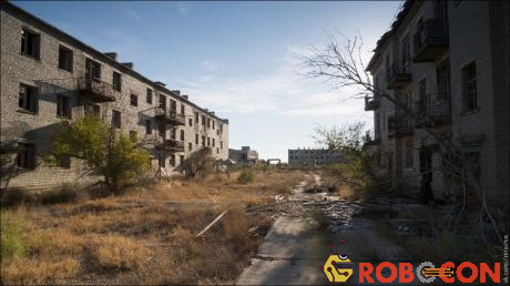 Những tòa nhà bỏ hoang khiến hòn đảo mang không khí u ám.