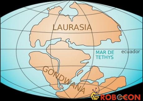 Siêu lục địa Gondwana trên Trái Đất.