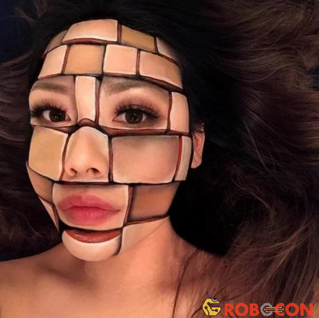 bức ảnh selfie "ảo giác" tạo ra từ make-up