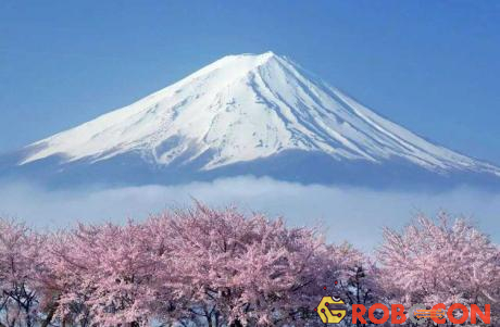Núi Phú Sĩ hùng vĩ của Nhật Bản. 
