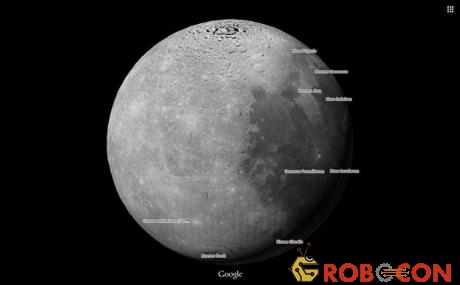 Mặt trăng xem từ Google Maps.