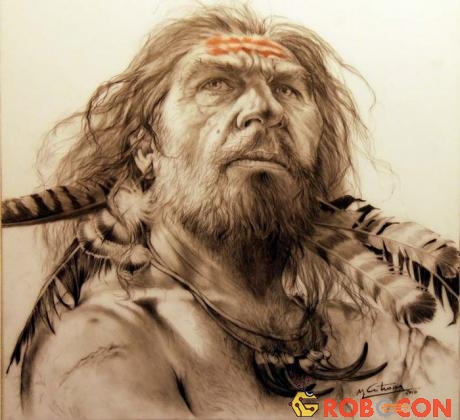 Bức ảnh mô tả khuôn mặt của người Neanderthal.