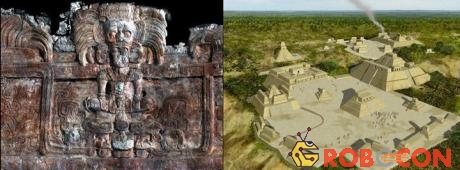 Bức phù điêu 1.400 năm tuổi và hình ảnh mô phỏng thành phố cổ Homul của người Maya