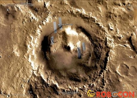 Gale Crater, khu vực hạ cánh của Curiosity với nhiệm vụ khám phá Sao Hỏa.