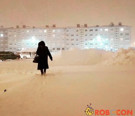 Thành phố Norilsk đang trải qua hiện tượng được gọi là Đêm Bắc Cực (Polar Night)