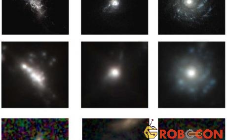 Các hình ảnh giả định được sử dụng giúp nhận ra ba giai đoạn quan trọng của sự tiến hóa thiên hà. 