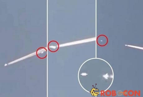 Vật thể lạ trông giống đĩa bay cố gắng tấn công chiếc máy bay phản lực.