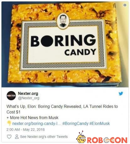 Hình ảnh đầu tiên về Boring Candy trên Instagram cá nhân của Elon Musk đã bị xóa bỏ ngay sau đó.
