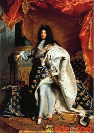 Vua Louis XIV mang trên mình thanh kiếm Joyeuse.