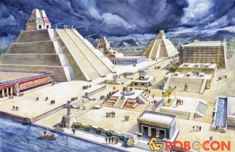 Tenochtitlan, thủ đô của đế chế Aztec, một trong những thành phố cổ bí ẩn trên thế giới