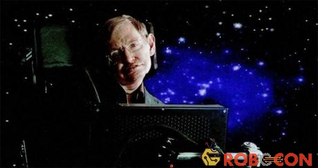 Stephen Hawking phát biểu qua vệ tinh tại một buổi họp báo của kênh Science Channel năm 2010. 