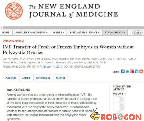 Bài báo của TS Lan và cộng sự được đăng trên tạp chí The New England Journal of Medicine.