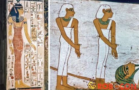Phụ nữ Ai Cập cổ đại mặc 1 chiếc váy đơn giản có tên là kalasiris.