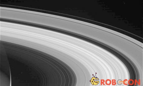 Một góc sao Thổ cùng những vành đai trải rộng ngoài không gian được tàu Cassini chụp lại.