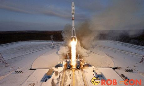 Quả tên lửa Soyuz-2 được phóng lên quỹ đạo.