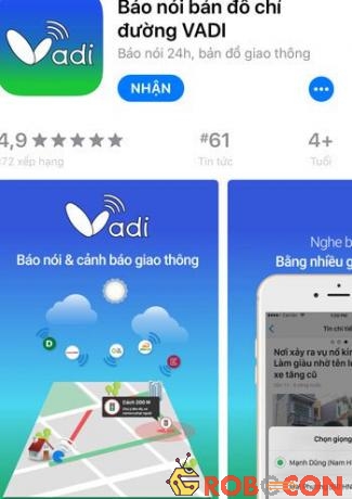 Ứng dụng Vadi trên hệ điều hành iOS. 