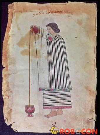 Bức vẽ người phụ nữ đang chế biến sô cô la vào thế kỷ 16 
