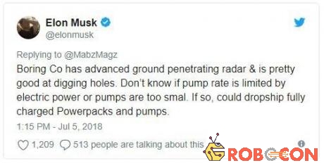 Thông báo của Elon Musk.