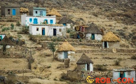Những ngôi nhà truyền thống của người dân ở Eritrea.