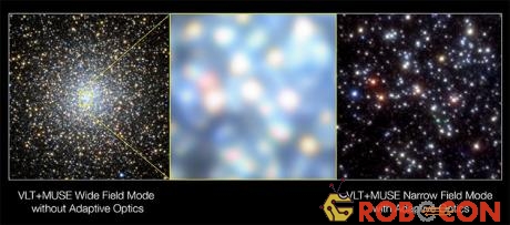 Hình ảnh chụp cụm sao cầu NGC 6388 qua chế độ quang học thích ứng mới của VLT. 