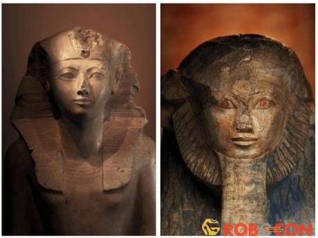 Tượng Pharaoh và tượng Nhân sư của Nữ hoàng.