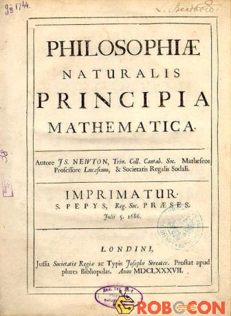 Bìa quyển sách Philosophiae Naturalis Principia Mathematica