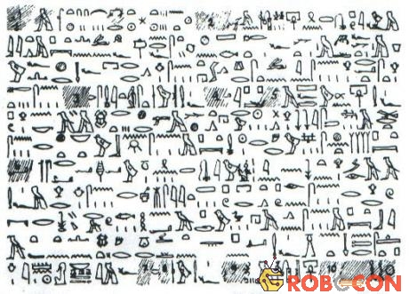 Bản sao chép sách giấy cói Tulli bằng chữ tượng hình.