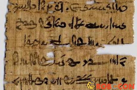 Người Ai Cập cổ đại sử dụng mực trộn với đồng để viết lên sách giấy cói. 