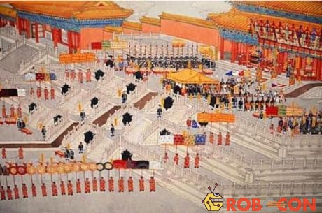 Quang cảnh hôn lễ của Hoàng đế Đồng Trị thời Thanh.
