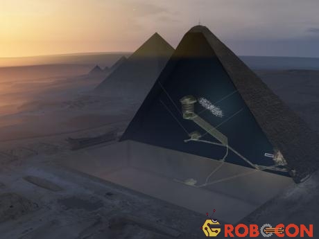 Ảnh minh họa 3D cho thấy kiến trúc bên trong Kim tự tháp Khufu.