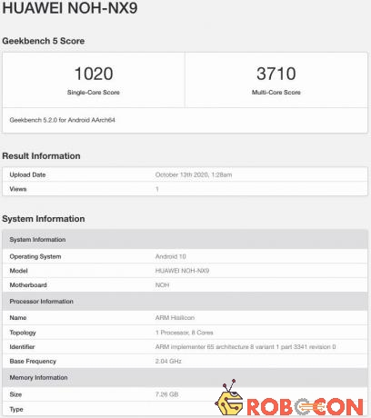 Lộ diện điểm Geekbench của SoC Kirin 9000 trên Huawei Mate 40 Pro, đả bại Qualcomm Snapdragon 865+