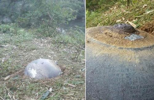 Xuất hiện vật thể lạ hình cầu dưới đất sau tiếng nổ lớn ở Yên Bái