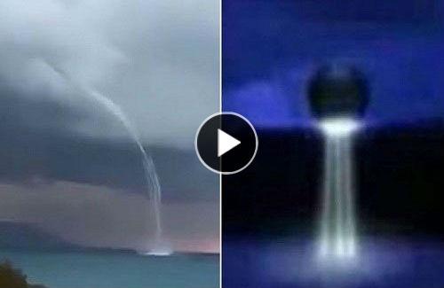UFO nghi hút nước biển Địa Trung Hải bằng vòi rồng