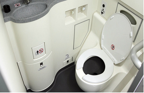 Chuyện gì xảy ra khi bạn nhấn nút xả toilet trên máy bay?