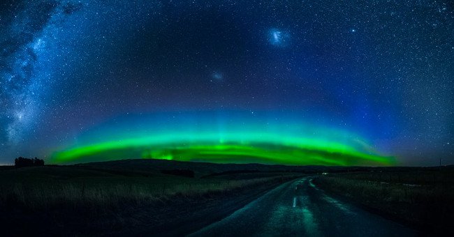 Vũ điệu cực quang lộng lẫy trên bầu trời đêm của New Zealand